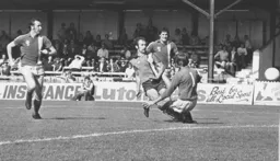 Bob Hatton slams home the Town's second goal