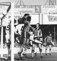 The ball is in the net for the Town's goal