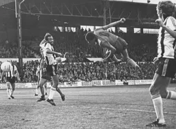 Brian Stein heads in the second goal