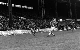 Kirk Stephens swings the ball in from Main Stand wing