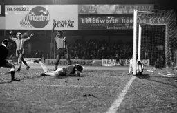 Ricky Hill celebrates Chris Turner’s goal