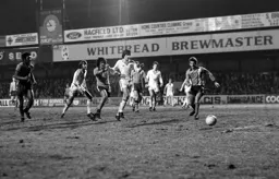 Barry Silkman tries to get past his marker