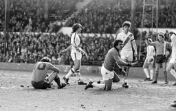 Bob Hatton cannot believe the ball has not gone in