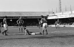 Kirk Stephens is brought down for the penalty