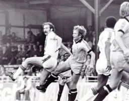 Bob Hatton nods the ball forward