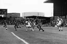 Brian Stein moves towards Rovers box