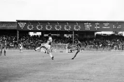 David Moss strikes for goal