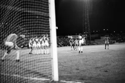 David Moss strikes home the free kick
