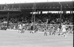Referee disappoints the crowd blowing for offside