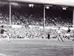 David Moss slams in the Town's third goal