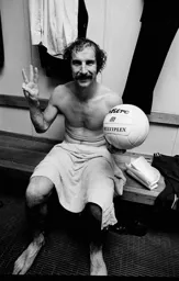 Bob Hatton with the match ball
