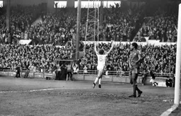Mike Saxby celebrates his goal