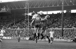 Mike Saxby heads in the Town goal