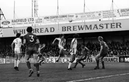 Mike Saxby heads towards goal