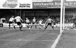 Brian Stein drives the ball into the box