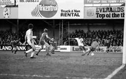 Ricky Hill shoots at the keeper