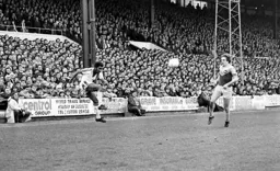 Ricky Hill gets in a cross