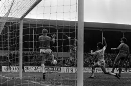 Brian Stein heads down towards goal