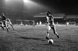 Bob Hatton moves towards six yard box