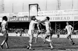 Brian Stein congratulates Bob Hatton