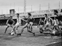 Steve White tries to wriggle through the Hammers defence