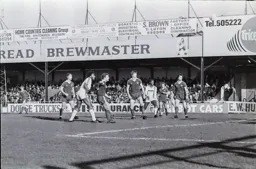 Ricky Hill sees his header go over the bar