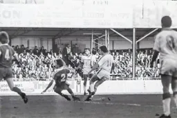 David Moss shoots for goal