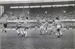 Mark Aizlewood working hard in midfield