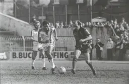 Brian Stein chasing the ball in midfield