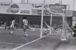 Brian Stein watches the ball hit the back of the net