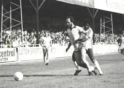 Mike Small tries to win the ball