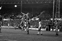 Brian Stein watches the Palace keeper punch clear