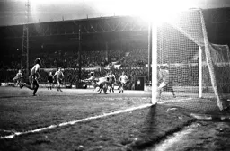 Brian Stein gets clattered in the box