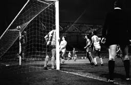 A header from Mal Donaghy nestles in the net