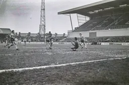 Brian Stein powers a shot straight at the keeper