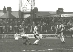 Raddy Antic skews a shot wide