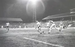 Mick McCarthy heads the ball away for Barnsley