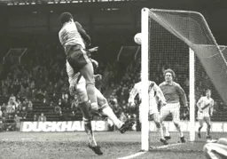 Brian Stein rises highest to head home