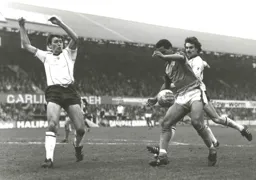 Brian Stein is met by a stonewall Rams defence