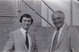David Pleat and Harry Haslam meet before the start