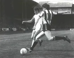 Mal Donaghy attempts to win the ball