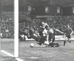 Steve White hits in goal number two