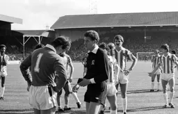 Stoke keeper about to be sent off for handling outside the box