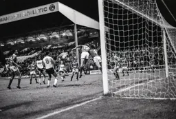 Brian Stein watches defender and keeper collide