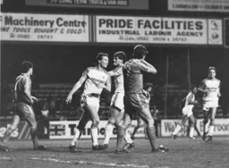 Billy Kellock and Frank Bunn celebrate Kellock`s second goal