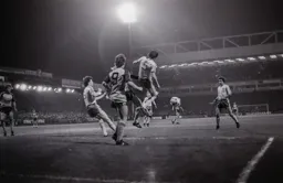 Paul Walsh looks for the ball in the Canaries box