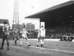 Billy Kellock and David Moss celebrate Town`s fourth goal