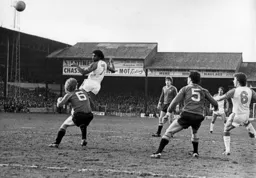 Ricky Hill heads goalwards