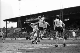 Steve White beaten by the Albion defender