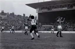 Ricky Hill celebrates scoring the only and winning goal